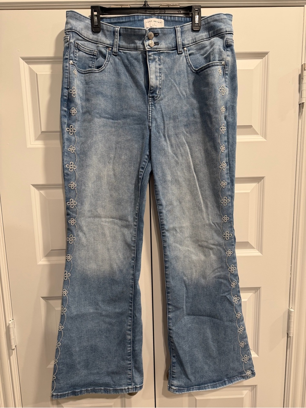 Lane Bryant Tighter Tummy Light Blue Women's Boot Cut Embroidered Jeans